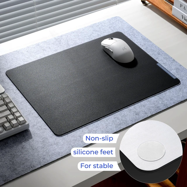 Alt view image 5 of 6 - XVX Glass Mousepad Gaming, Black Hard Mouse Pads for Esports, Large Mouse Mat 16.2" x 12.2", Tempered Glass Mouse Pad Smooth Micro-Etched Surface with Improved Precision and Speed