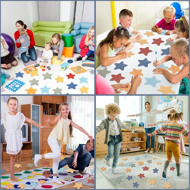 Alt view image 6 of 7 - 48Pcs Star Carpet Spots for Classroom Seat Position Dots Removable Floor Makers for School Rug Decoration Multicolor Sitting Marks for Preschool Elementary Kindergarten Teachers Supplies(Morandi)