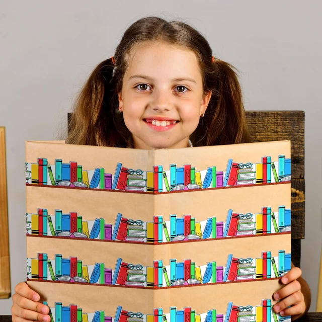 Alt view image 5 of 6 - 69 Feet Book Bulletin Board Border Rolled Back to School Bulletin Board Bookshelf Doodle Design Die Cut, Colorful Book Themed Trim for Classroom Wall Chalkboard Decor, Teacher Supplies