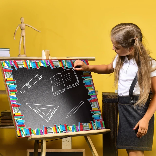 Alt view image 4 of 6 - 69 Feet Book Bulletin Board Border Rolled Back to School Bulletin Board Bookshelf Doodle Design Die Cut, Colorful Book Themed Trim for Classroom Wall Chalkboard Decor, Teacher Supplies