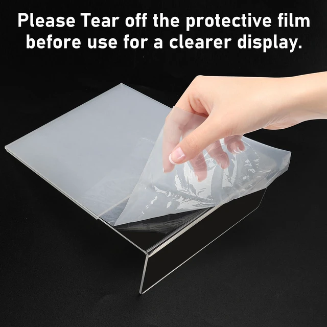 Alt view image 6 of 7 - Acrylic Sign Holder 4x6 Inches, 16 Pack Clear Plastic Table Flyer Display Stand, L-Shape Vertical Menu Paper Holder Stand, Clear Picture Photo Flyer Display Stand for Restaurants, Store Fair,Office
