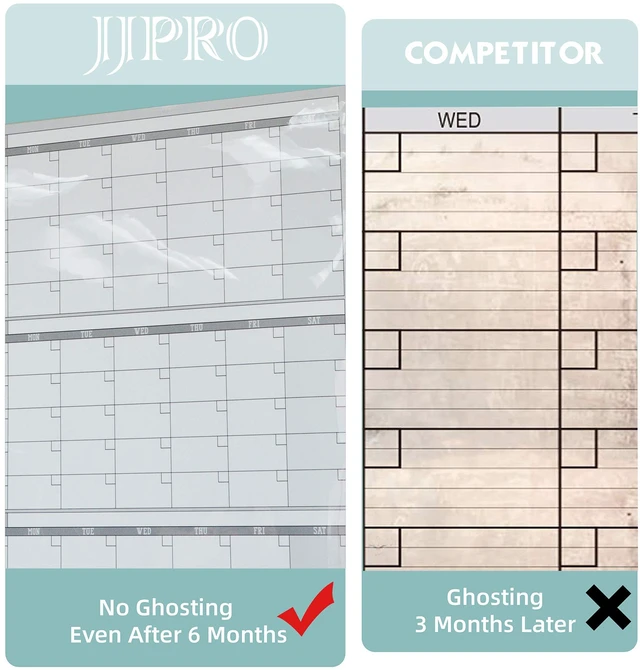 Alt view image 5 of 7 - Large Dry Erase Wall Calendar - 60 x 38" Undated Blank Yearly Planner - Giant Whiteboard 12 Month Poster - Premium Laminated Calendar for Classroom, Office, Project & Family Schedule