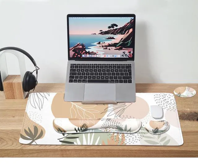 Alt view image 6 of 7 - Large Mouse Pad Set,Extended Gaming Mouse Pad + Keyboard Wrist Rest Support - Minimalist