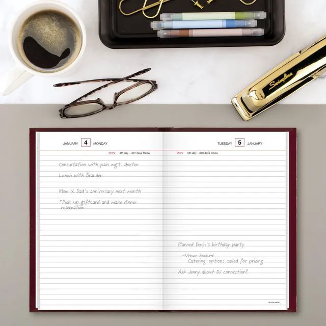 Alt view image 2 of 7 - 2027 Daily Planner, Standard Diary, 5.75" x 8.25" Reminder Journal, Hardcover, Red (SD3891327)