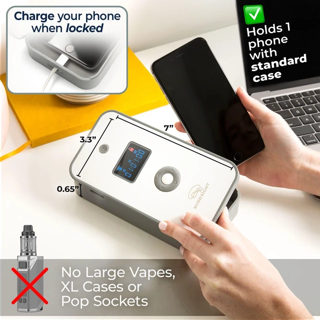 Alt view image 3 of 7 - Personal Timed Lock Box | Beat Everyday Temptations & Screen Time | 3 Commitment Modes | Fits 1 Phone with Standard Case | Charges While Locked | Out of Sight, Out of Mind