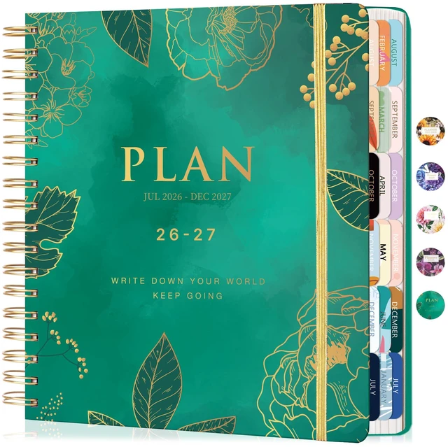 Main image of Planner 2026-2027 Weekly and Monthly Planner Gift for Women 18 Month Aesthetic Hardcover Yearly Calendar Agenda with Stickers Laminated Tabs for Women Stay Organized