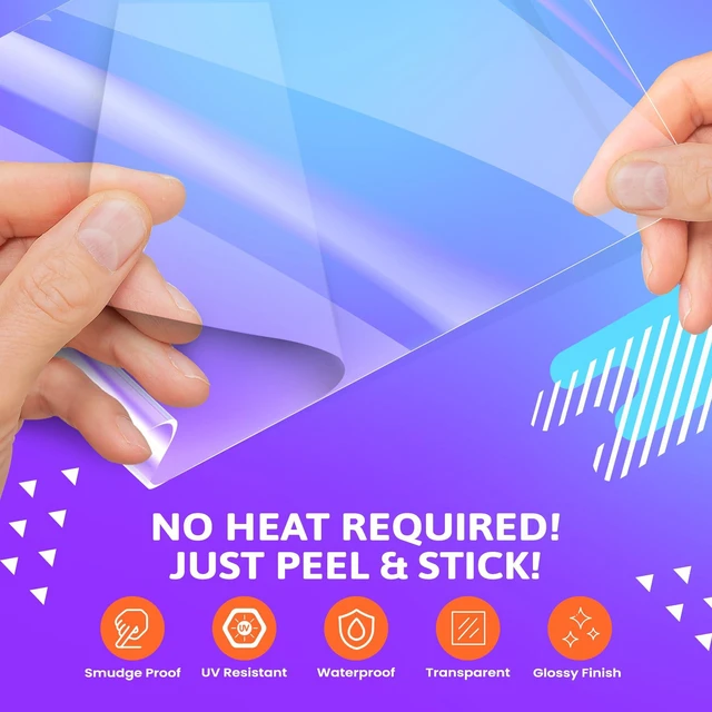 Alt view image 3 of 6 - Self Laminating Sheets, 50 PCS Clear Vinyl Adhesive Laminating Sheets, No Machine Needed, Self Sealing Laminate for Crafts, Photos, Documents, 9x12 Inch Clear Adhesive