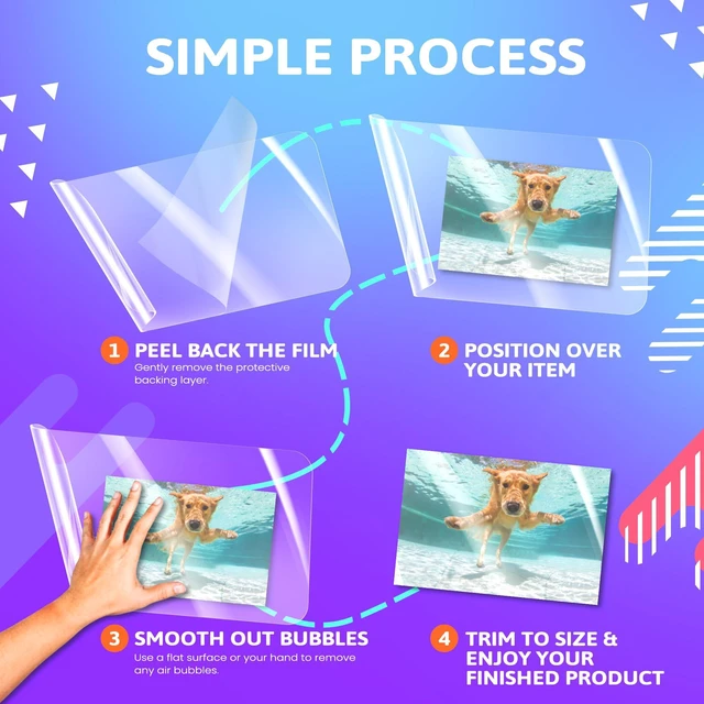 Alt view image 4 of 6 - Self Laminating Sheets, 50 PCS Clear Vinyl Adhesive Laminating Sheets, No Machine Needed, Self Sealing Laminate for Crafts, Photos, Documents, 9x12 Inch Clear Adhesive