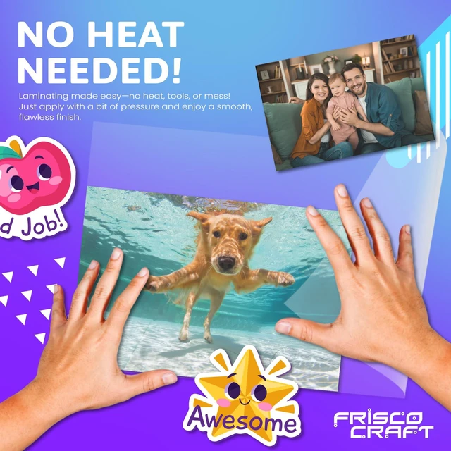 Alt view image 5 of 6 - Self Laminating Sheets, 50 PCS Clear Vinyl Adhesive Laminating Sheets, No Machine Needed, Self Sealing Laminate for Crafts, Photos, Documents, 9x12 Inch Clear Adhesive