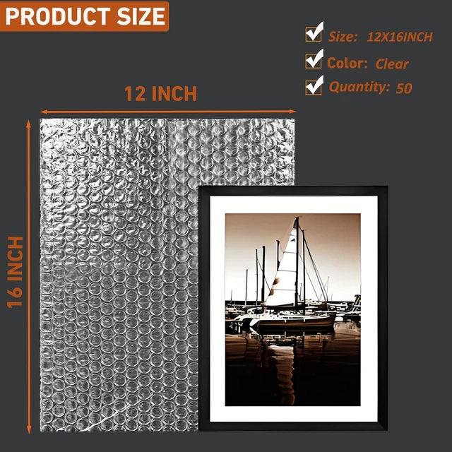 Alt view image 2 of 7 - 50PCS 12x16" Bubble Pouches, Clear Double-Wall Shockproof Protective Bags Double-Wall Thickening for Superior Cushioning,Shockproof & Lightweight. Ideal for Moving, Shipping, Packing & Storage