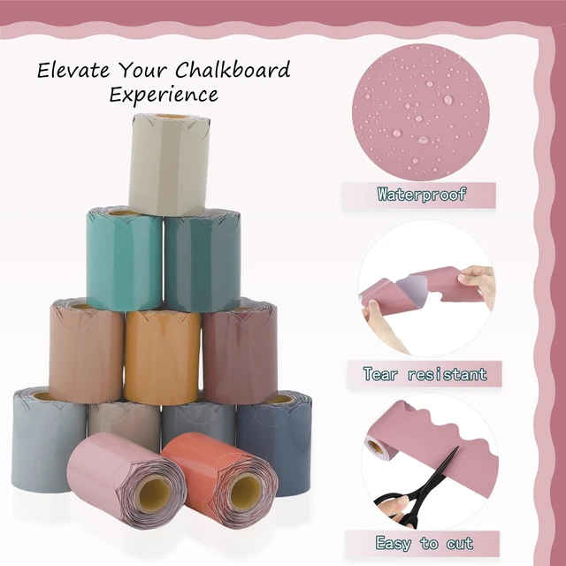 Alt view image 3 of 7 - Boho Colors Classroom Borders - 12 Rolls, 393.6 Feet Scalloped Trim for Bulletin Boards and Decorations