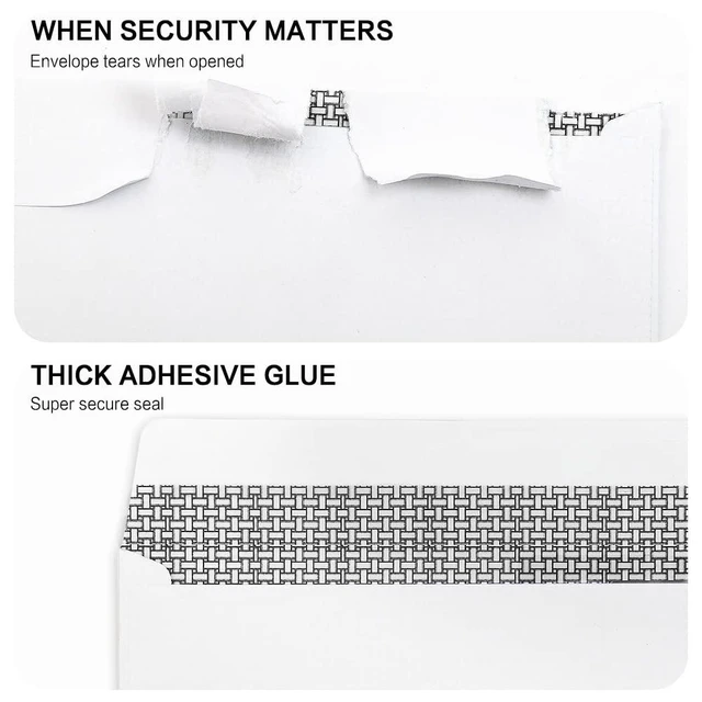 Alt view image 2 of 7 - #9 Double Window Security Envelopes, No.9 Double Window Business Envelopes Designed for Invoices and Business Statements - Number 9 Size 3 7/8 Inch X 8 7/8 Inch - 24 LB - 500 Pack