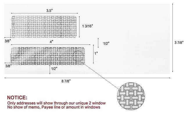 Alt view image 5 of 7 - #9 Double Window Security Envelopes, No.9 Double Window Business Envelopes Designed for Invoices and Business Statements - Number 9 Size 3 7/8 Inch X 8 7/8 Inch - 24 LB - 500 Pack