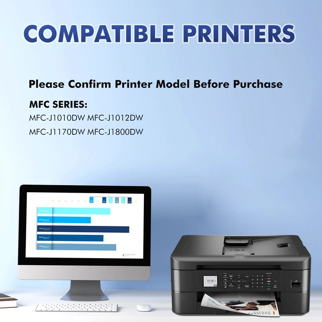 Alt view image 2 of 7 - LC401XL LC401 MFC-J1010DW Ink Cartridges for Brother Printer MFC J101DW Compatible for Brother LC401 401XL MFC-J1010DW MFC-J1170DW MFC-J1012DW MFC-J1800DW J1010DW - 4 Pack Black Cyan Magenta Yellow