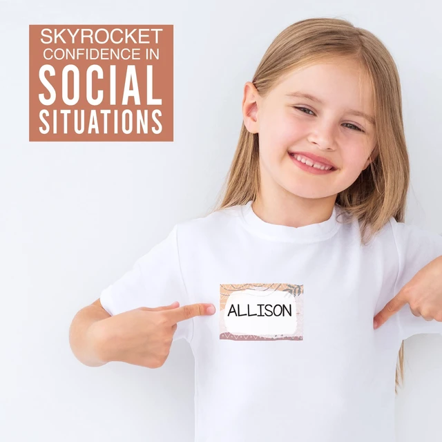 Alt view image 7 of 7 - Self Adhesive Name Tags Sticker -56pc Student Name Tags for Classroom Décor Cubby Labels for Classroom, Sticky Locker Tag, Boho Stick On Guest Kids Party & Events Nametags, Back to School Supplies