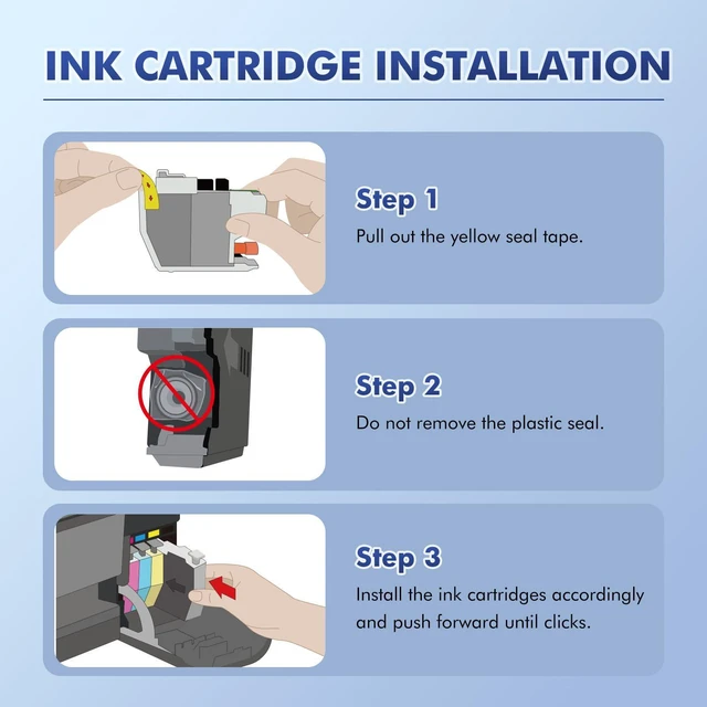 Alt view image 4 of 7 - LC401XL LC401 MFC-J1010DW Ink Cartridges for Brother Printer MFC J101DW Compatible for Brother LC401 401XL MFC-J1010DW MFC-J1170DW MFC-J1012DW MFC-J1800DW J1010DW - 4 Pack Black Cyan Magenta Yellow