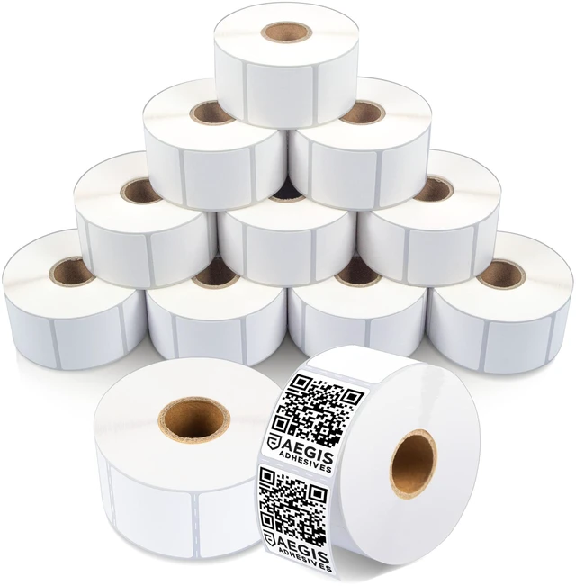 Main image of 1.5" X 1.5" Square Direct Thermal Labels (10800 Count, 12 Rolls)