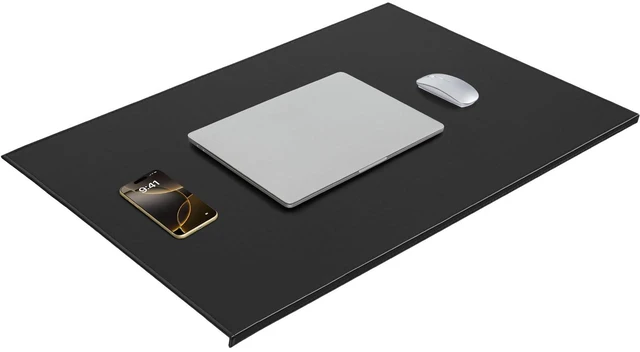 Alt view image 7 of 7 - 35.4"x22.8" Soft PU Leather Surface Office Desk Mouse Mat Pad with Full Grip Fixation Lip Table Blotter Edge-Locked Protector