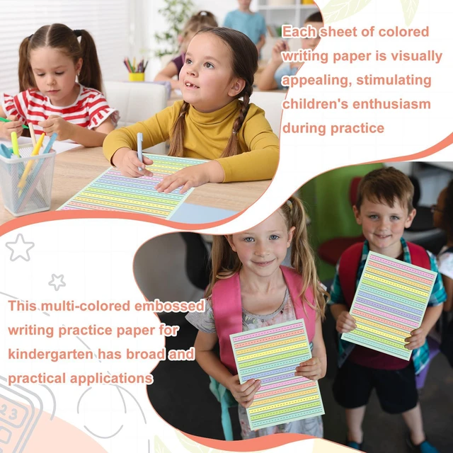 Alt view image 5 of 7 - 500 Sheets Handwriting Paper 0.5Line Width for Primary School Kid 8.5x11 Colored Writing Paper ADHD Tactile Writing Lines Spacing Multisensory Ruled Handwriting Tablet Dysgraphia Pad for Children