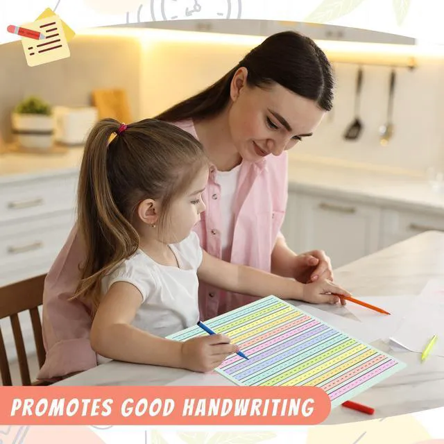 Alt view image 7 of 7 - 500 Sheets Handwriting Paper 0.5Line Width for Primary School Kid 8.5x11 Colored Writing Paper ADHD Tactile Writing Lines Spacing Multisensory Ruled Handwriting Tablet Dysgraphia Pad for Children