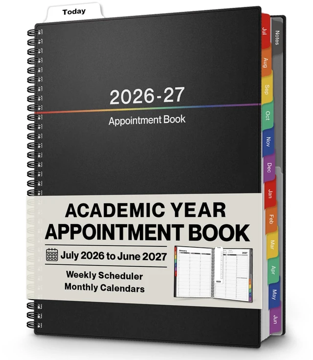 Main image of 2026-2027 Appointment Book 8.5 x 11, July 2026 to June 2027, 15-Minute Hourly Schedule Planner with Colorful Tabs, Daily Professional Agenda