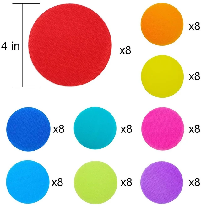 Alt view image 2 of 7 - Carpet Floor Spots Markers, Circles Dots for Teachers and Kids, 4 Inch 72 Pack, Flexible Classroom Rug Mats for Preschool Kindergarten Organization
