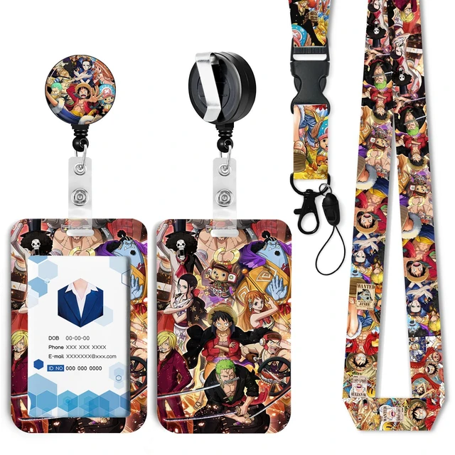 Main image of Anime Id Badge Holder with Lanyard,Retractable Badge Holders Reels,Colorful Breakaway Lanyards for ID Badges,Cute Fashion Key Chain Keychains,Badge Clips for School Office Women Teen Kid 4
