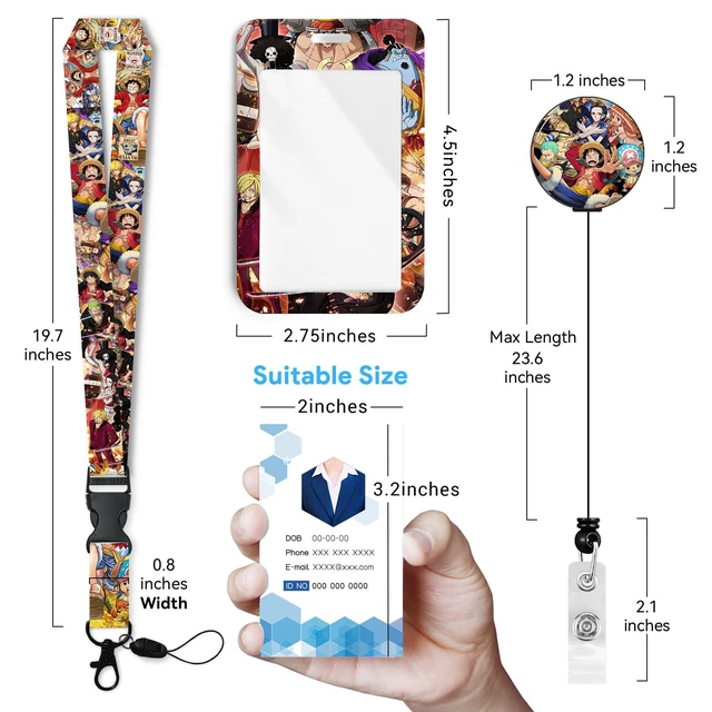 Alt view image 3 of 6 - Anime Id Badge Holder with Lanyard,Retractable Badge Holders Reels,Colorful Breakaway Lanyards for ID Badges,Cute Fashion Key Chain Keychains,Badge Clips for School Office Women Teen Kid 4