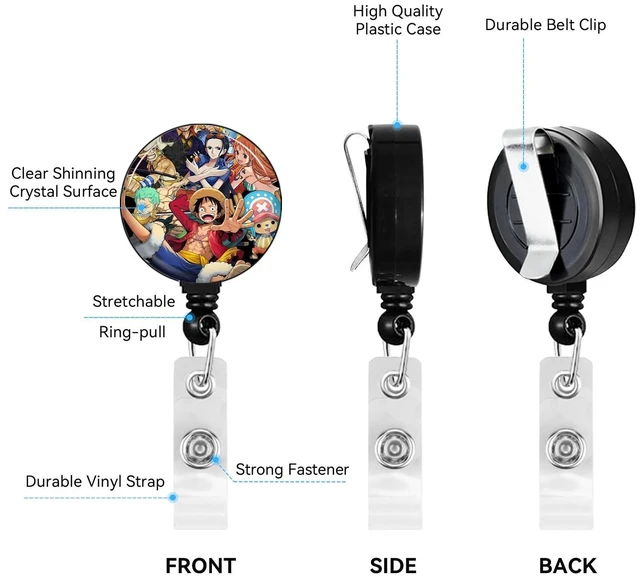 Alt view image 4 of 6 - Anime Id Badge Holder with Lanyard,Retractable Badge Holders Reels,Colorful Breakaway Lanyards for ID Badges,Cute Fashion Key Chain Keychains,Badge Clips for School Office Women Teen Kid 4