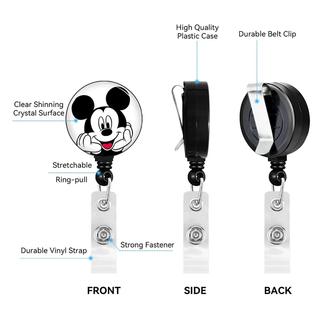 Alt view image 3 of 6 - Anime Id Badge Holder with Lanyard,Retractable Badge Holders Reels,Colorful Breakaway Lanyards for ID Badges,Cute Fashion Key Chain Keychains,Badge Clips for School Office Women Teen Kid 3