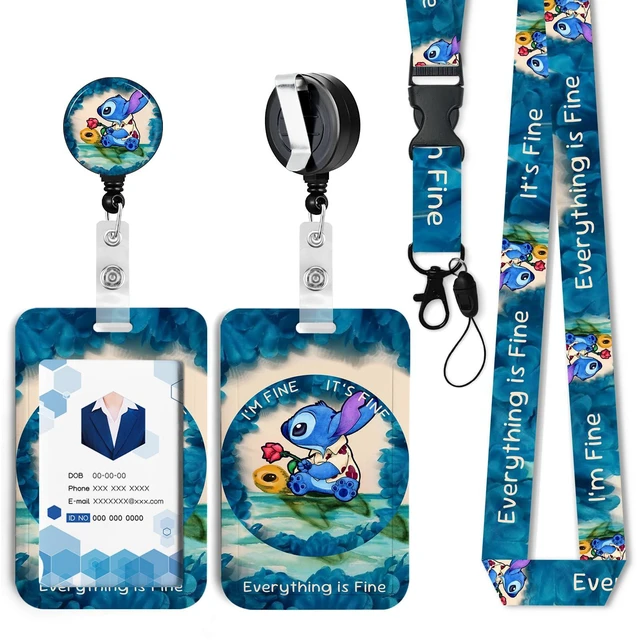 Main image of Anime Id Badge Holder with Lanyard,Retractable Badge Holders Reels,Colorful Breakaway Lanyards for ID Badges,Cute Fashion Key Chain Keychains,Badge Clips for School Office Women Teen Kid 1