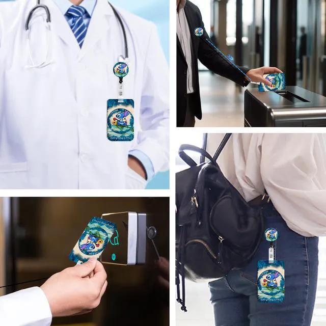 Alt view image 3 of 6 - Anime Id Badge Holder with Lanyard,Retractable Badge Holders Reels,Colorful Breakaway Lanyards for ID Badges,Cute Fashion Key Chain Keychains,Badge Clips for School Office Women Teen Kid 1
