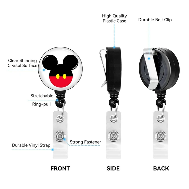 Alt view image 3 of 6 - Anime Id Badge Holder with Lanyard,Retractable Badge Holders Reels,Colorful Breakaway Lanyards for ID Badges,Cute Fashion Key Chain Keychains,Badge Clips for School Office Women Teen Kid 2