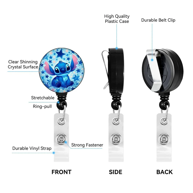 Alt view image 3 of 6 - Anime Id Badge Holder with Lanyard,Retractable Badge Holders Reels,Colorful Breakaway Lanyards for ID Badges,Cute Fashion Key Chain Keychains,Badge Clips for School Office Women Teen Kid 2025NEW