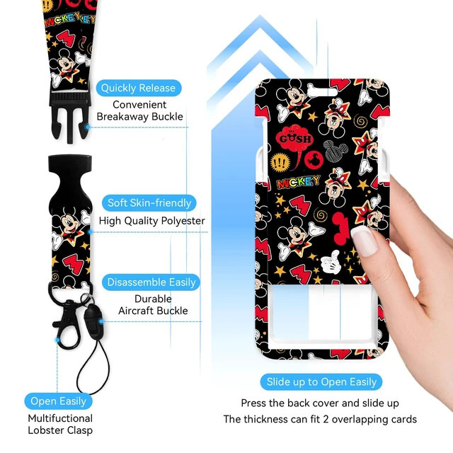 Alt view image 4 of 6 - Anime Id Badge Holder with Lanyard,Retractable Badge Holders Reels,Colorful Breakaway Lanyards for ID Badges,Cute Fashion Key Chain Keychains,Badge Clips for School Office Women Teen Kid 2