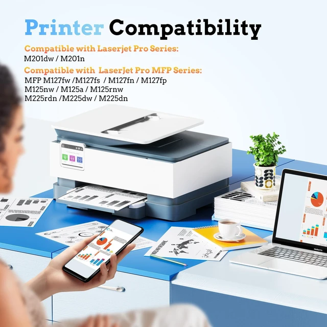 Alt view image 2 of 7 - 83a Toner Cartridge Black Replacement for HP 83A CF283A with M125nw for HP 83A CF283A Compatible with LaserJet Pro MFP M125nw M201dw M225dw M201n M125a M127fn M127fw, 2 Black