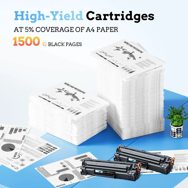 Alt view image 3 of 7 - 83a Toner Cartridge Black Replacement for HP 83A CF283A with M125nw for HP 83A CF283A Compatible with LaserJet Pro MFP M125nw M201dw M225dw M201n M125a M127fn M127fw, 2 Black