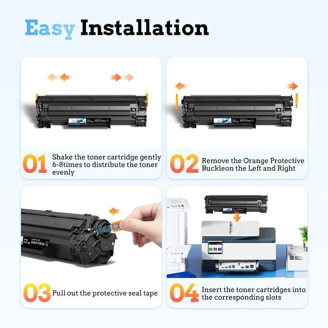 Alt view image 5 of 7 - 83a Toner Cartridge Black Replacement for HP 83A CF283A with M125nw for HP 83A CF283A Compatible with LaserJet Pro MFP M125nw M201dw M225dw M201n M125a M127fn M127fw, 2 Black