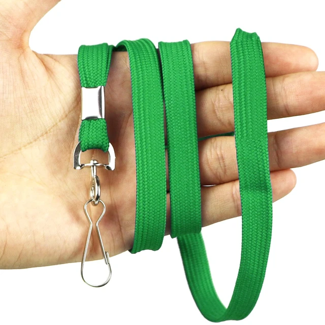 Alt view image 5 of 6 - Lanyard 100 Pack Bulk Badge Lanyards for ID Badges Neck Cruise Name Tag ID Holder (Green, 100 Pack)