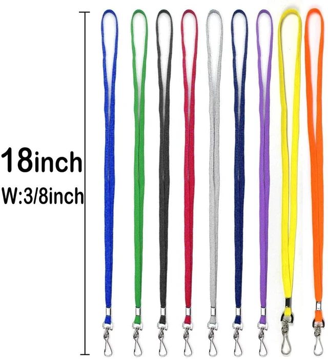 Alt view image 2 of 6 - Lanyard 100 Pack Bulk Badge Lanyards for ID Badges Neck Cruise Name Tag ID Holder (Green, 100 Pack)