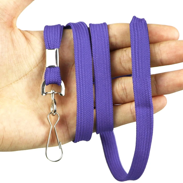 Alt view image 5 of 6 - Lanyard 100 Pack Bulk Badge Lanyards for ID Badges Neck Cruise Name Tag ID Holder (Purple, 100 Pack)