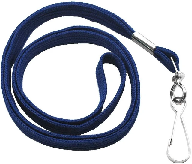 Alt view image 3 of 6 - Lanyard 100 Pack Bulk Badge Lanyards for ID Badges Neck Cruise Name Tag ID Holder (Navy Blue, 100 Pack)