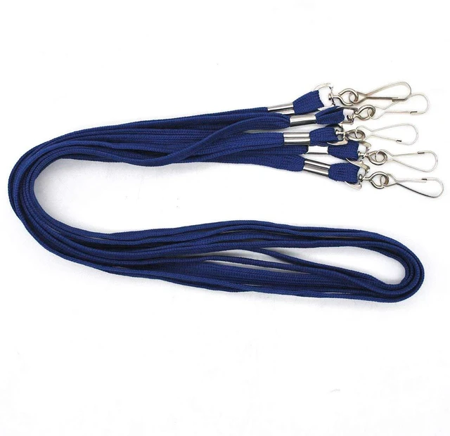 Alt view image 4 of 6 - Lanyard 100 Pack Bulk Badge Lanyards for ID Badges Neck Cruise Name Tag ID Holder (Navy Blue, 100 Pack)