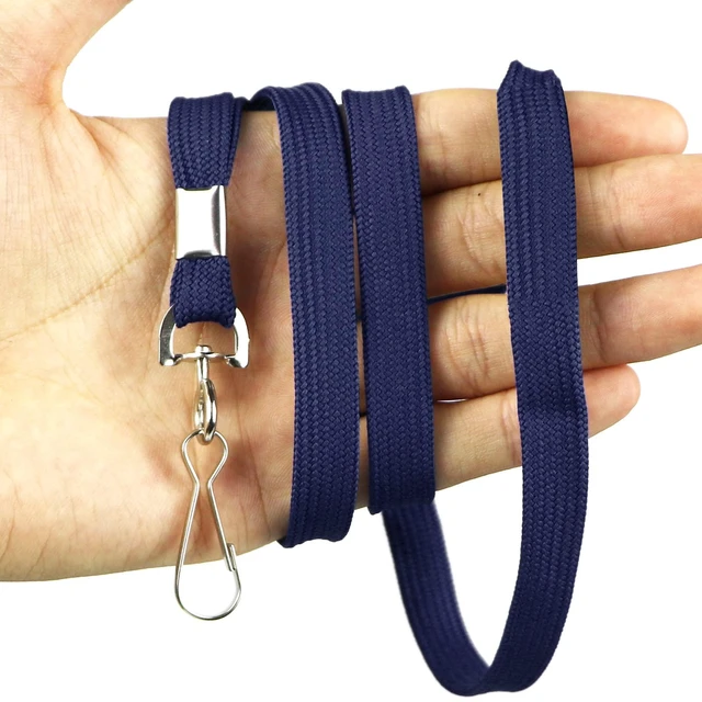 Alt view image 5 of 6 - Lanyard 100 Pack Bulk Badge Lanyards for ID Badges Neck Cruise Name Tag ID Holder (Navy Blue, 100 Pack)