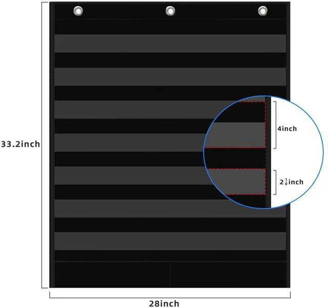 Alt view image 2 of 7 - 7+2 Pockets Standard Pocket Chart, Clear 7 Pockets Words Chart with 2 Extra Storage Pocket for Classroom Home Office Use,Large Size:33.2x 28 Letter Cards, Word Wall and Sentence Strips