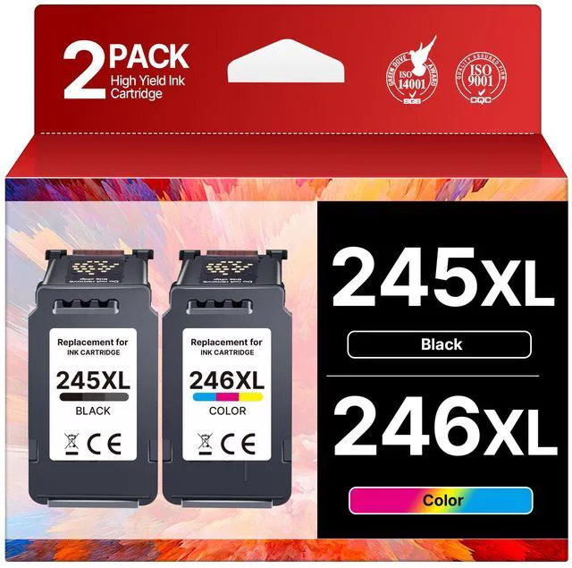 Main image of 245XL Ink Cartridge High Capacity for Canon 245XL 246XL Combo Pack Replacement for Canon Ink 245 and 246 Work with Pixma TS202 TR4520 MG2525 TS3322 TS3320 MG2522 TS302 MG2520 MX490 (Black, Tri-Color)