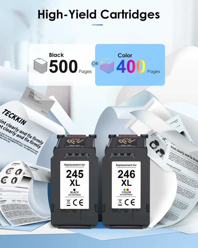 Alt view image 3 of 7 - 245XL Ink Cartridge High Capacity for Canon 245XL 246XL Combo Pack Replacement for Canon Ink 245 and 246 Work with Pixma TS202 TR4520 MG2525 TS3322 TS3320 MG2522 TS302 MG2520 MX490 (Black, Tri-Color)