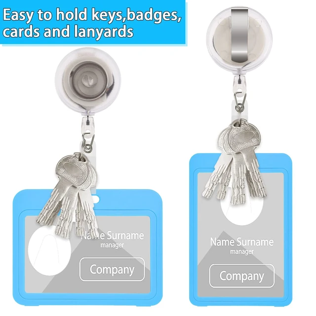 Alt view image 3 of 7 - 50 Pcs Retractable Badge Reel Clips Holder for Hanging ID Card Name Clear Frosted,Strong Pull Resistance,Bulk Reels for Nurse Doctor Teachers Students School Office Workers