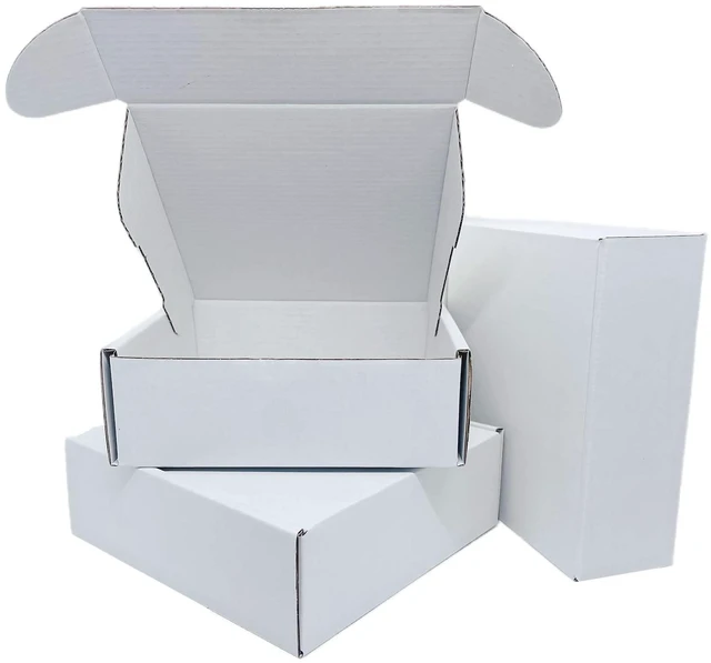 Main image of Small White Box 6 x 6 x 2 Inch 50 Pack Shipping Boxes Recyclable Corrugated Gift Mailers Storage Business Packaging