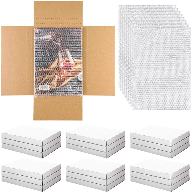 Main image of 30 Pack Comic Book Mailers,White,7.8 X 11 X 1.2 Inch with 30 Bubble Bags, Easy Fold Shipping Boxes, Height Adjustable, for Mailing Comic Book Photos Collectibles